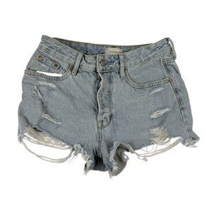 Pacsun High Rise Festival Women’s Jean Shorts Size 25 Blue Wash Cutoff Denim